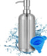 Rust-Proof Stainless Steel Countertop Soap Dispenser - Roman Column Shaped 18 oz Brushed Nickel Bottle with Pump