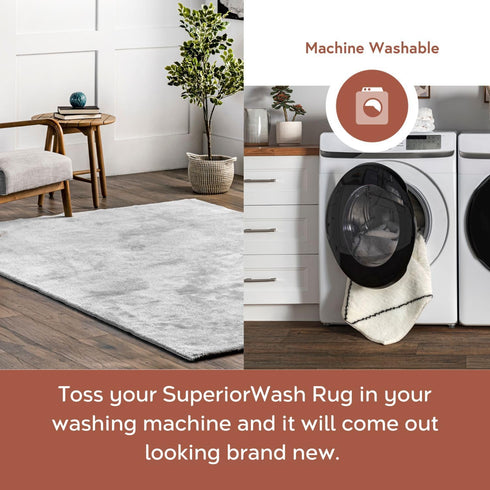 2' 3' Cozy nuLOOM x Plush SuperiorWash Area Rug, Machine Washable, Non-Slip, Soft Fluffy Shag Carpet for Living Room