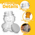 24 Pack 2.7 oz Patelai Glass Bear Shaped Honey Jars with Lids Reusable Small Tilted Bear Glass Bottles Containers