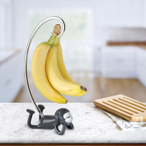 Countertop Pund'it Monkey Banana Holder, Banana Stand Hanger, Prevents Bruises and Keeps Bananas Ripe