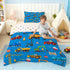 Set Set 1 Feelyou Construction Comforter Boys Twin Size Blue Excavator Bedding with Pillow Cases Kids Trucks Comforter