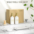 galasily Set Set Gold Soap Dispenser Comes with Stainless Steel Pumps, Instant Dry Tray, and Dish Scrub Brush, Kitchen
