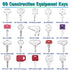 60 Set Bullozers Heavy Equipment Keys Master Consturction Ignition Keys for Kubota JCB Cat Yanmar Honda Ditch Witch