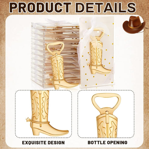36 Sets Hortsun Cowboy Boot Bottle Openers Baby Shower Bottle Opener Favors for Guest Party Bottles Opener Gifts Bulk