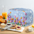 Extra Large Blue Flower Toaster Oven Cover, Quilted 2 Slice Kitchen Small Appliance Cover for Most Standard Toasters