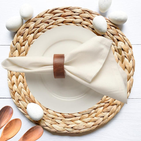 Wooden Napkin Ring for Weddings, Dinner Parties, or Everyday Use (Set of 12, Plane)