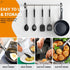 E-far Cooking Utensils Set of 4, Heat Resistant Silicone Kitchen Utensils for Non-stick Cookware (Black)