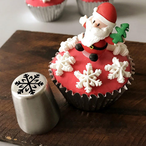 4 PCS Christmas Pastry Icing Piping Nozzles, Stainless Steel Russian Piping Tips Set