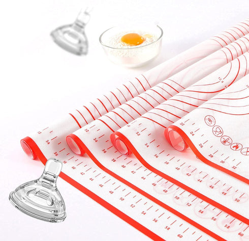 5 pcs Pizza Tools Set including Dough Roller, Docker, Silicone Pastry Dough Mat, and Dough Scraper Cutter