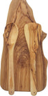 Olive Wood Spoon & Curved Spatula Set of 2 Pieces, 12 Inch Wooden Utensils for Everyday Cooking