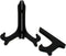 CVHOMEDECO. Antique Distressed Black Wooden Plates Rack, Set of 2, 9 Inch Folding Display Stand for Home Décor