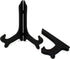 CVHOMEDECO. Antique Distressed Black Wooden Plates Rack, Set of 2, 9 Inch Folding Display Stand for Home Décor