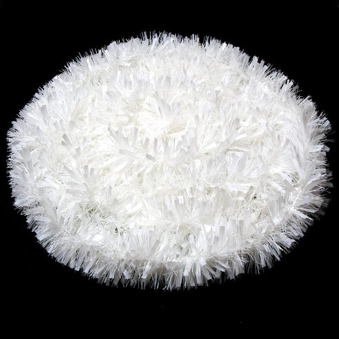 FOIMAS 33FT Christmas Tinsel Garland, White Twisted Metallic Hanging Garland for Christmas Tree, Fireplace Home