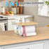 Trash Bag Dispenser Roll Holder - Clear Garbage Bag Holder Dispenser with Bamboo Lid and Sliding Drawer Box, Trash Bag
