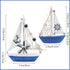 Meching Sailboat 2 Set Sailboat Mini Model Decoration PCS Wooden Sailing Boat Home Decor Nautical Decoration Sailing