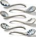 Ceramic Soup Spoons Set of 6 Asian Soup Spoon Ceramic Ramen Spoons, Long Handle Japanese Soup Spoon for Dumpling, Noodles, Miso, Chinese Wonton