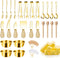 Charcuterie Boards Accessories Gold Utensils Set, Cheese Butter Spreader Knife, Small Serving Tongs, Forks, Spoons
