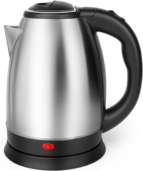 Stainless Steel Electric Tea Kettle, 1.7L Cordless Water Boiler with 360 Degree Rotational Base, 1000W, Silver