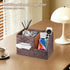Countertop,End Leather Square Tissue Box Cover with Storage Tray,Cube Tissue Box Holder,Modern Facial Paper Organizer