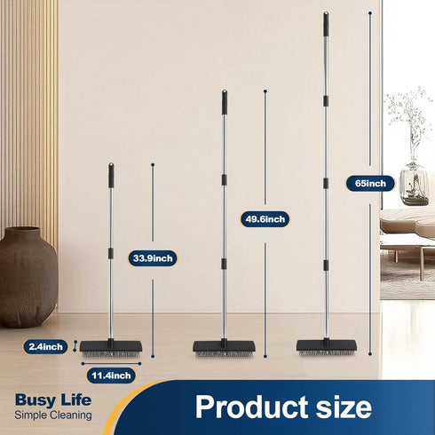 65" Yocada Stainless Steel Wire Scrub Brush with Long Handle Heavy Duty Outdoor Wire Metal Brush Scrubber Broom