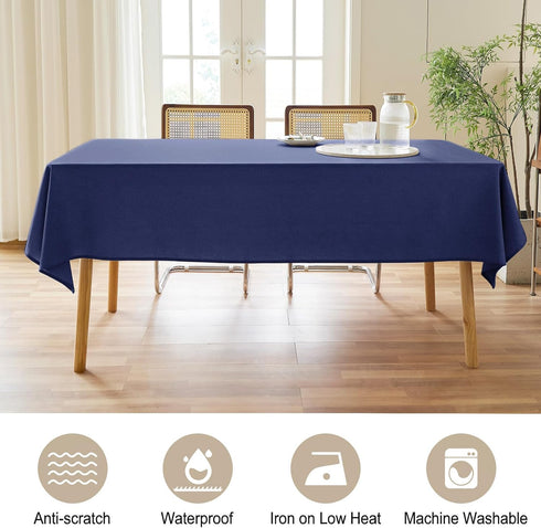 Textured Rectangle Tablecloth 52x70, Water Resistant Spill-Proof Wipeable Fabric Dining Cover for Birthday Party,