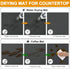 Dish Drying Mats for Kitchen Counter Coffee Mat Under Sink Mats for Kitchen Waterproof Dish Mat Drying Kitchen Mat Bar Mats for Countertop Coffee Bar Accessories (Deep Gray, 16"*19")