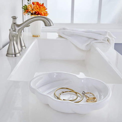 SKL Home Harvest Pumpkin Vanity Tray, White