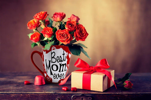 KINREX Best Mom Ever Mug, 12 oz, Red Coffee Cup for Mothers Day, Christmas, Birthday Gifts