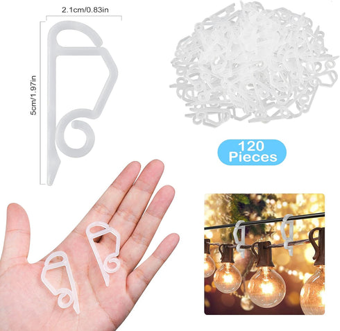SelfTek 120 Pcs Christmas Light Clips & Hooks, Gutter Clips for Hanging Outdoor Holiday Lights
