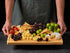 Bamboo Cutting Board, 18" Large Charcuterie Cheese Board, Wooden Chopping Block with Handles