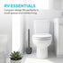 RV Silicone Toilet Brush with Holder, Toilet Bowl Brush for RV Travel Trailers/Campers, Anti-Drip Anti-Roll Compact