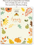 Koko Paper Co Thanksgiving Place Cards with Pumpkin and Autumn Foliage, Pack of 50 Tent Style Cards for Fall Events