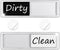 Dishwasher Magnet Clean Dirty Sign, Shutter Changes with Push, Non-Scratching Strong Magnet, White/Black Tiles