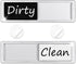 Dishwasher Magnet Clean Dirty Sign, Shutter Changes with Push, Non-Scratching Strong Magnet, White/Black Tiles