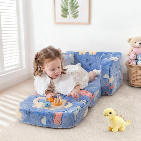 Kids,2-in-1 aodisman Thick Comfy Toddler Chair and Couch for Soft Plush Fold Out Sofa for Children,Convertible Couch