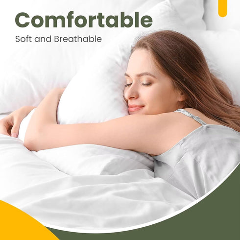 Pillow Covers Bed Pillow Protectors with Zipper, Luxury Hotel Quality, Soft, Machine Washable, King Size, 20x36, 4 Pack