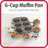 Everyday Nonstick Steel Muffin Pan, 6 Cup, Gray by GoodCook
