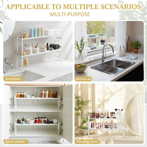 BrightRow 2 13.7 3.5 7.28 Inches, Pcs Expandable Window Sill Plant Shelf, x x Stackable Narrow over The Sink Shelf