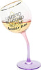 Pavilion Gift Company I Used To Be Hitched But I'm Better Now, 11 Oz Red Ombre & Gold Tipsy Stemmed Wine Glass