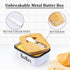 LANDNEOO Butter Dish with Lid and Butter Curler Knife - Unbreakable Stainless Steel Keeper Container with Double