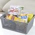 Farmoon Grey Plastic Weave Organizer Basket, 3 Packs of Plastic Storage Baskets