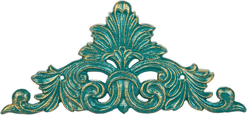 Sungmor Victorian Style Cast Iron Wall Plaque, Antique Green Fleur De Lis Design for Decorative Home Decor