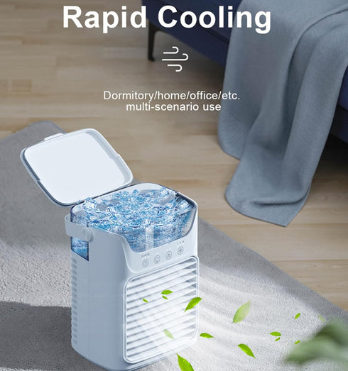 Personal Air Cooler - Portable Air Conditioner, 3 in 1 Air Cooling Fan with 3 Wind Speeds, Large Water Tank, Colorful