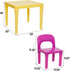 4 Set, Kids Table and Chairs Toddler Table Plastic Sturdy Desk for Reading, Art, Homework