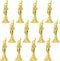 12pcs Golden Trumpet Musical Instruments Mini Plastic Trumpet Models for Christmas Tree