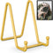 TR-LIFE Plate Stands for Display - 4.5 Inch Plate Holder and Metal Frame Stand for Pictures and Art (Gold 2 Pack)