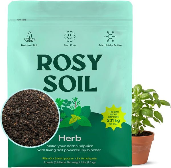 Rosy Soil Herb Mix - Organic Potting Mix for Herbs - Enriched