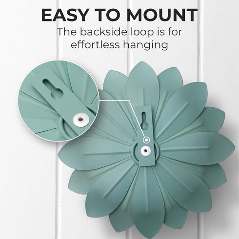 Everydecor Metal Flowers Wall Decor, Hand Painted Green 3D Succulent Art for Living Room, Bedroom, Kitchen, Bathroom -