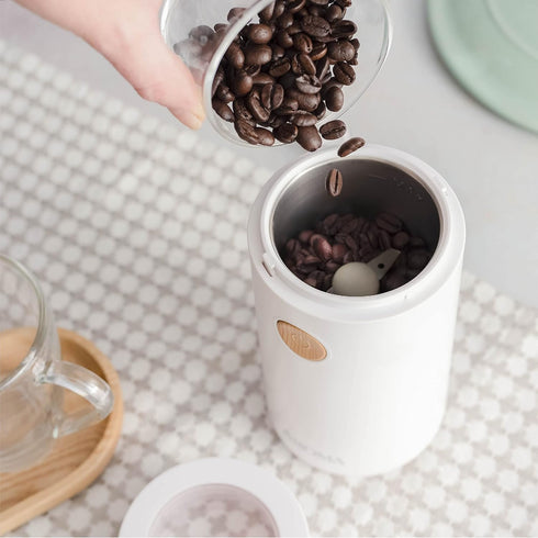 Aroma Housewares Mini Coffee Grinder and Electric Herb Grinder with Stainless Steel Grinding Blades, 40g, White