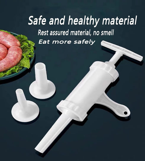 Awxevcik Food Grade Quality Manual Sausage Maker Sausage Stuffer Manual Plastic Meat Filler Funnel Tubes Sausage